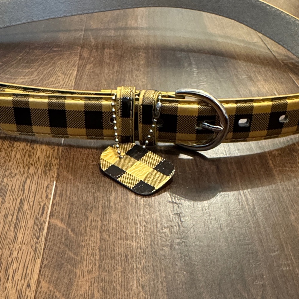 Yellow and Black Plaid Belt